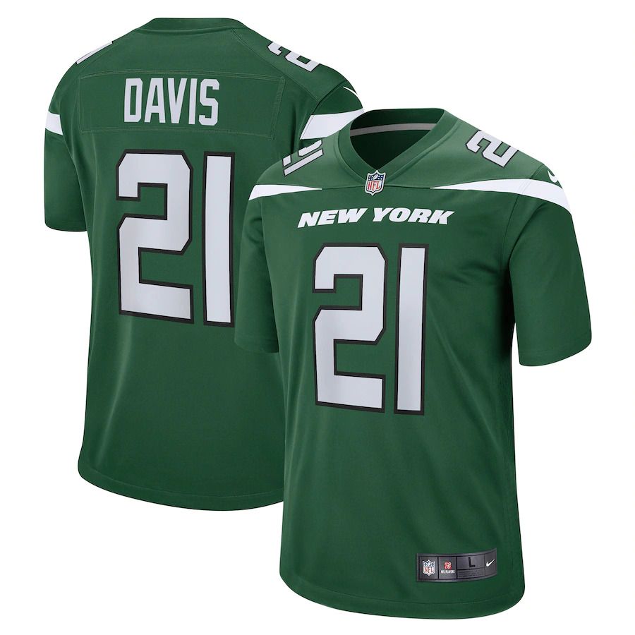 Men New York Jets #21 Ashtyn Davis Nike Gotham Green Game Player NFL Jersey->new york jets->NFL Jersey